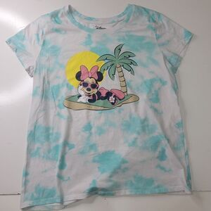 L DISNEY TROPICAL MINNIE MOUSE PALM TREE BEACH TIE DYE SHORT SLEEVE TSHIRT large